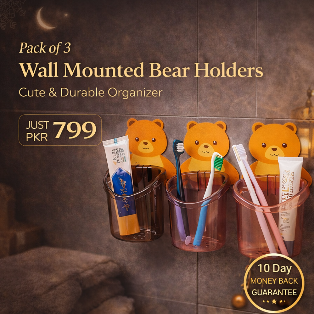 Wall Mounted Bear Holder – Cute & Durable Organizer for Home Use