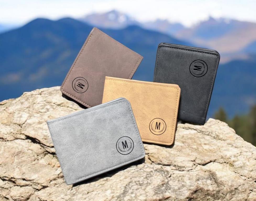Premium Leather Wallet for Men Gray Brown Black